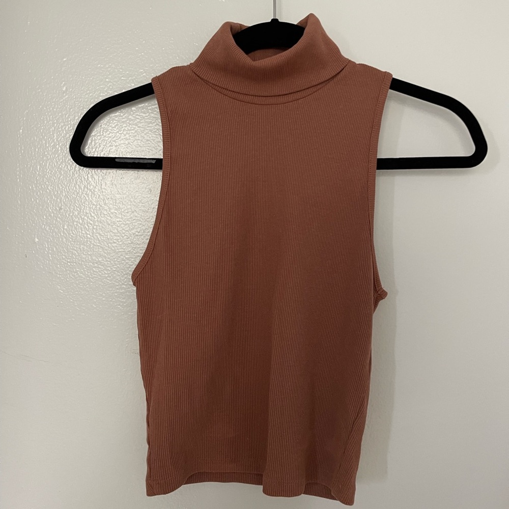 Zara brown turtle neck tank top